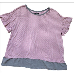Women's Simply Vera Vera Wang Top Size L Pink and Gray